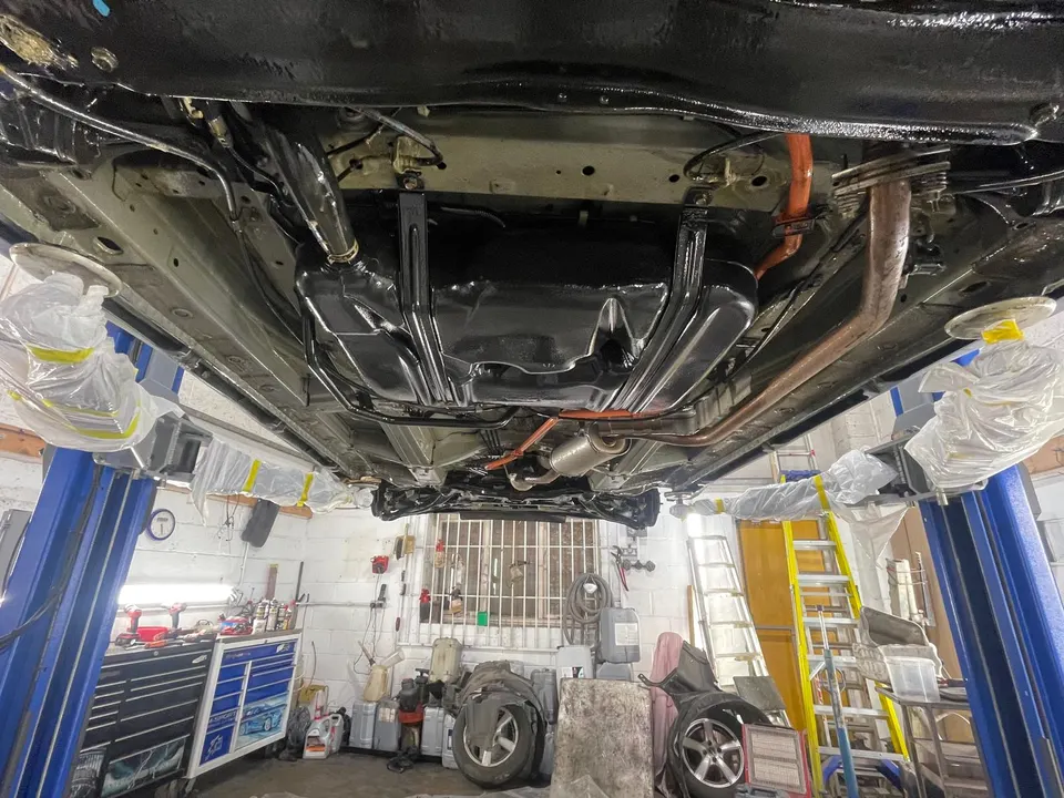Underside of the Honda Freed coated in Lanoguard
