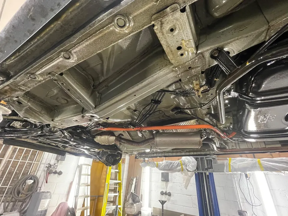 Rear subframe and underbody protected with Lanoguard