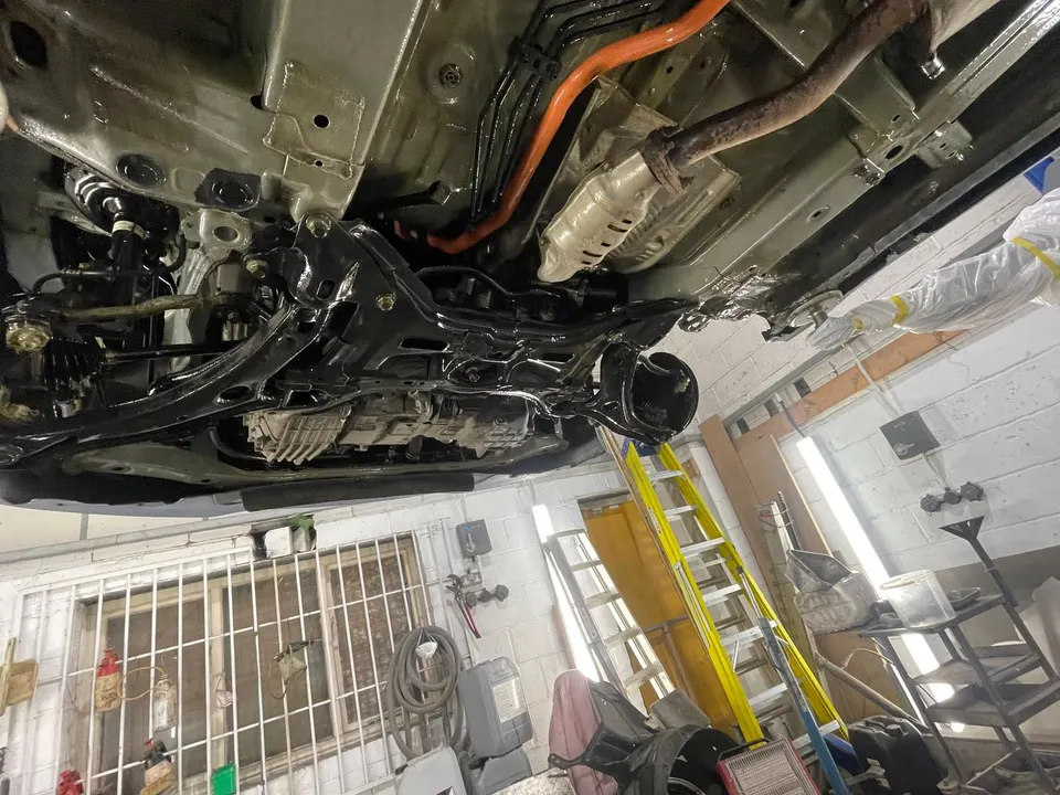 Front subframe and exhaust coated in Lanoguard